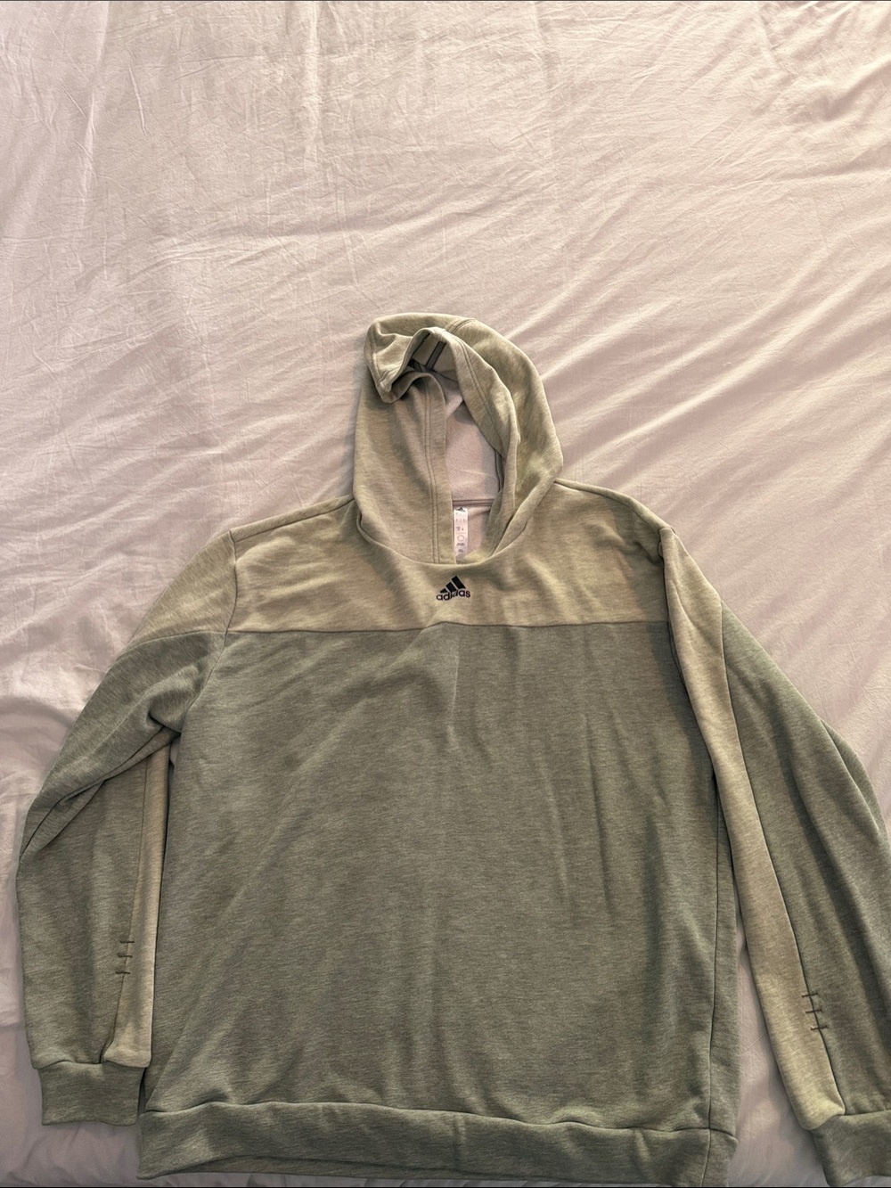 adidas Men’s Two-Tone Sage Green Pullover Hoodie